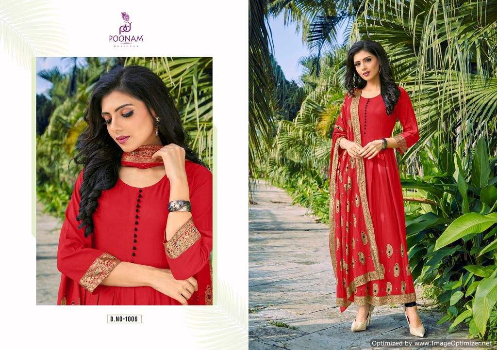 Poonam Sruthi Latest Ethnic Wear Anarkali Kurti With Dupatta Readymade Collection